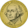 2007 Washington golden dollar coin